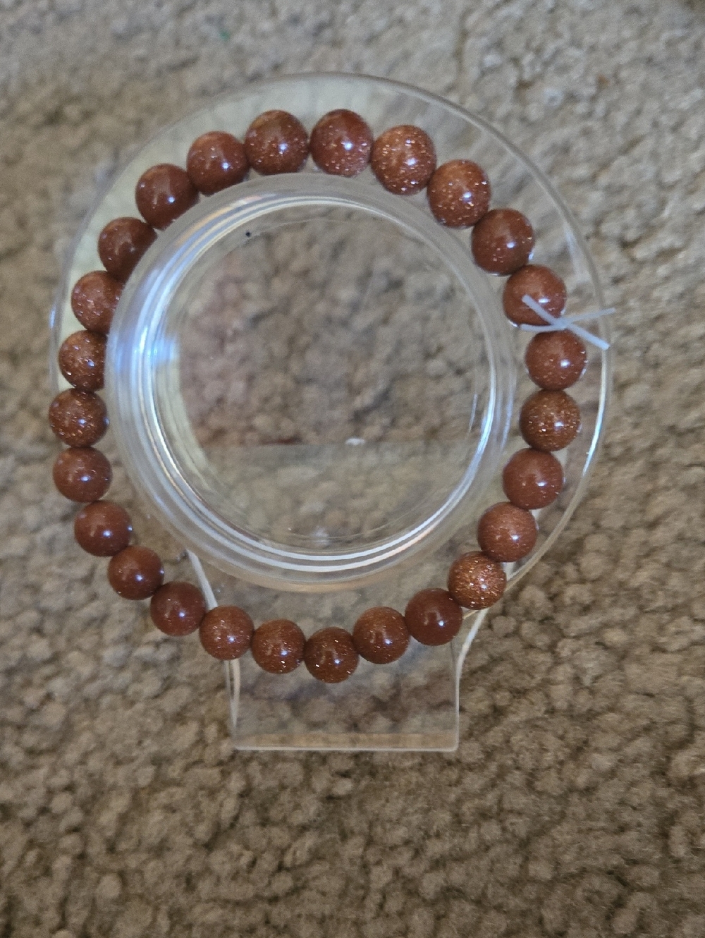 Handmade Golden Sandstone Bracelet  Goldstone Gemstone Beaded Jewelry  315